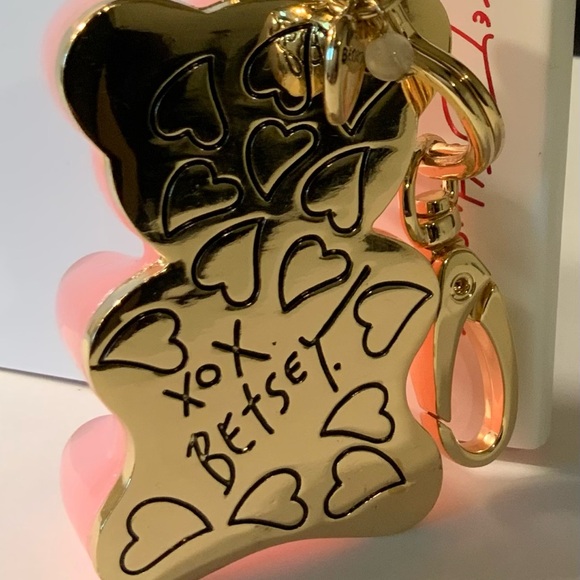 BETSEY JOHNSON NIP LARGE PINK GUMMIE BEAR KEYCHAIN/PURSE CHARM - Picture 7 of 12